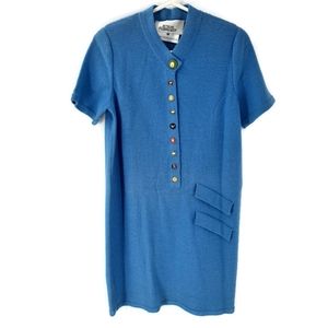 Steve Fabrikant VINTAGE blue wool blend dress md